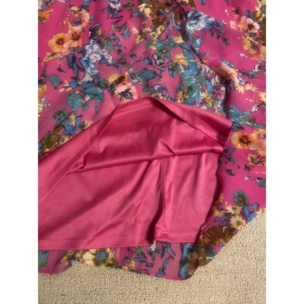 BETSEY Johnson Women's Small Dress Sleeveless Pink Floral Flare Fairy Travel - Picture 9 of 16